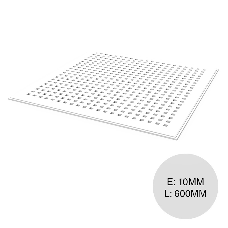 Placa yeso cielorraso desmontable fonoabsorbente Placo Acoustic Quattro Z.1 10mm x 600mm x 600mm