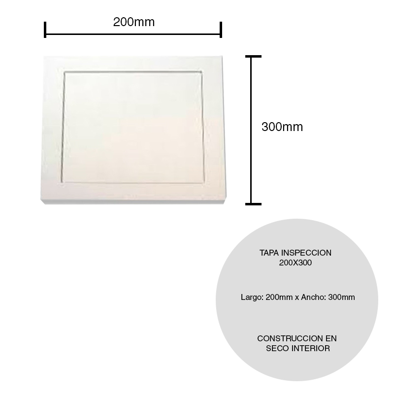 Tapa inspeccion construccion seco yeso construccion seco eco cielorraso / tabique 200mm x 300mm
