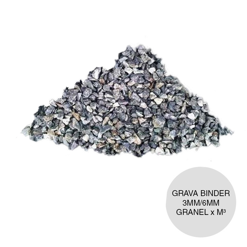 Grava triturada binder construccion mezclas hormigon premoldeados entre 3mm/6mm granel x m³