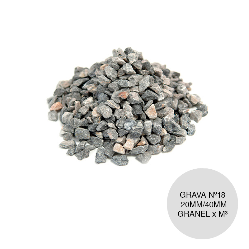 Grava triturada granza Nº18 construccion hormigon rellenos entre 20mm/40mm granel x m³