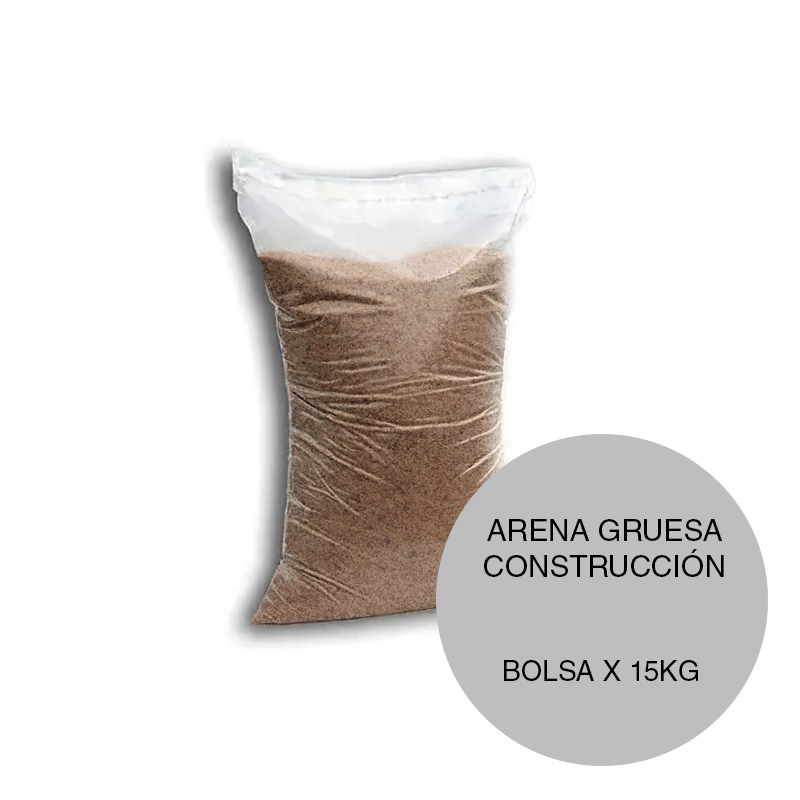 Arena gruesa construccion revoques hormigones compactacion suelos bolsa x 15kg