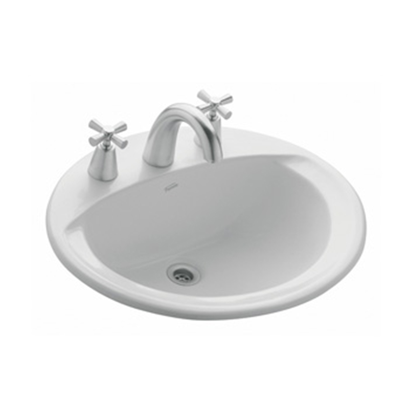 Bacha porcelana Armonica sobremesada 3 agujeros oval blanco brillante 215mm x 455mm x 525mm