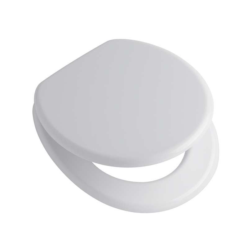 Tapa asiento inodoro HDF Atuel herraje cromado blanco brillante 50mm x 385mm x 420mm