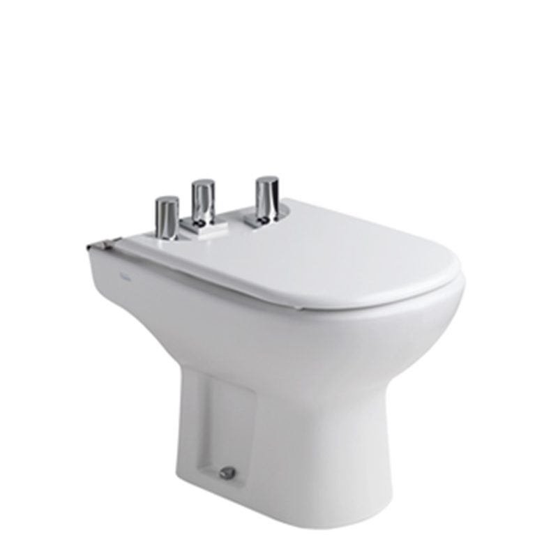 Bidet Bari 3 agujeros apto tapa blanco brillante 358mm x 375mm x 525mm