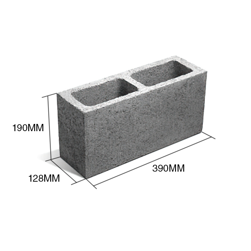 Bloque P13 portante hormigon visto 128mm x 190mm x 390mm