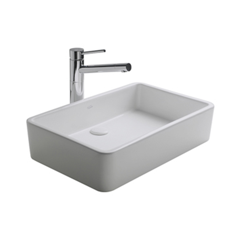 Bacha gres ceramico Country de apoyo baja blanco brillante 135mm x 385mm x 595mm