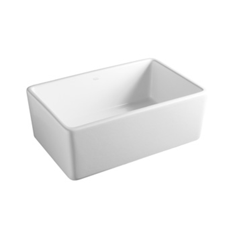 Bacha gres ceramica Country de apoyo blanco brillante 210mm x 390mm x 600mm