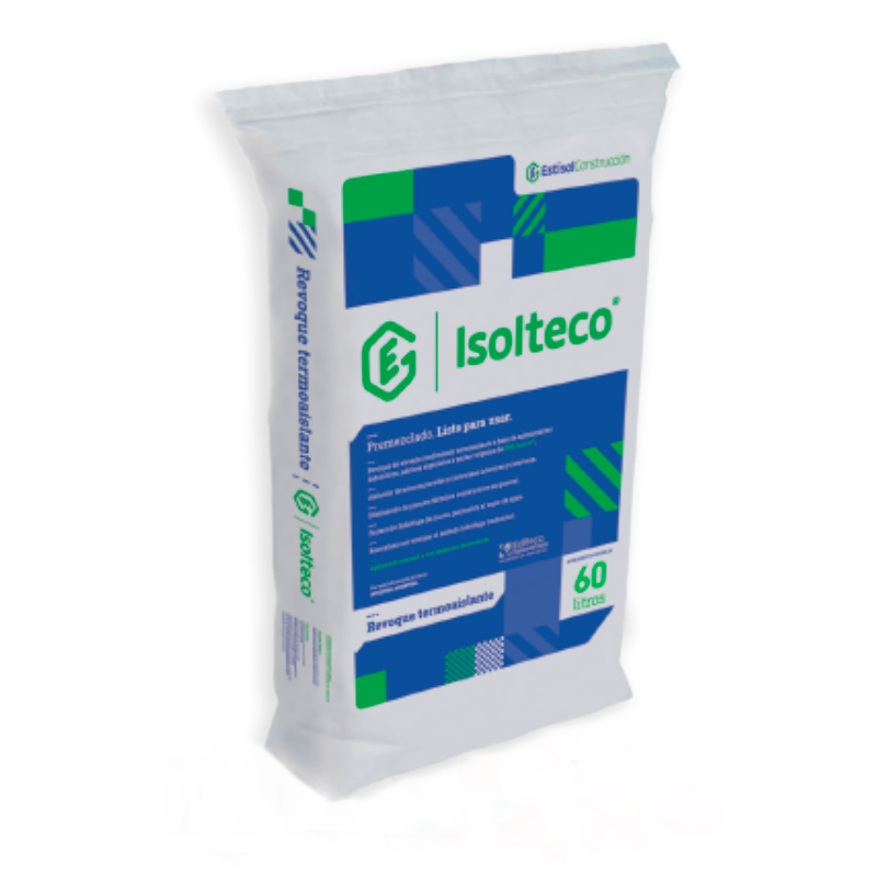 Revoque termoaislante Isolteco proyectable-manual gris bolsa x 60l