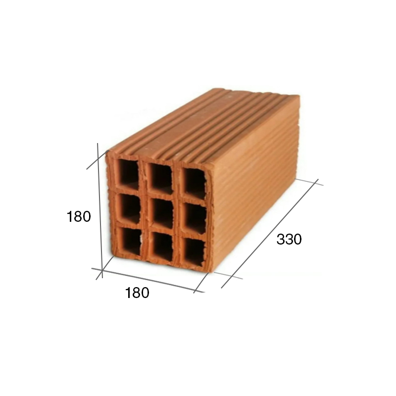 Ladrillo tabique 18 ceramico hueco no portante 9 tubos 180mm x 180mm x 330mm