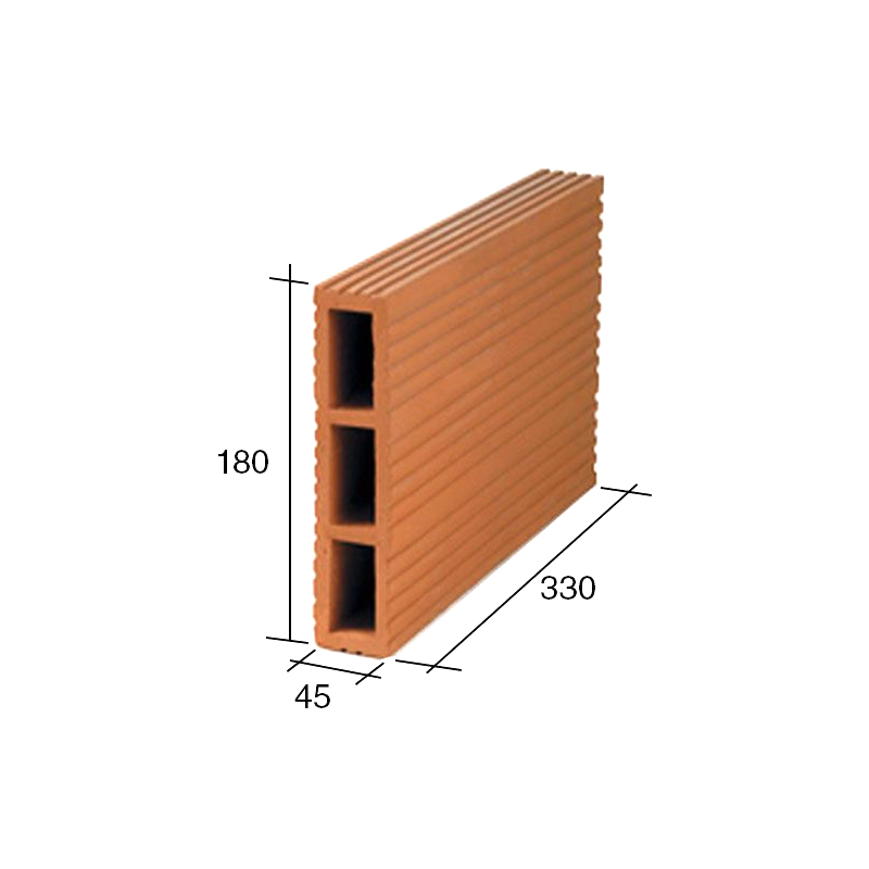 Ladrillo tabique 4 1/2 ceramico hueco no portante 45mm x 180mm x 330mm