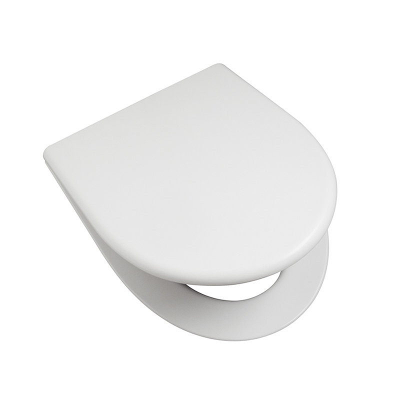 Tapa asiento inodoro MDF Marina herraje cromado blanco brillante 50mm x 370mm x 455mm