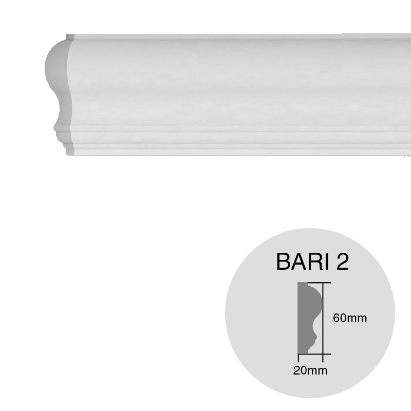 Moldura Deco EPS Texturada Bari 2 x 6u