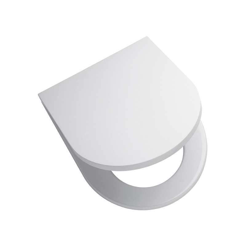 Tapa asiento inodoro MDF Qubiq herraje metalico blanco brillante 55mm x 366mm x 455mm