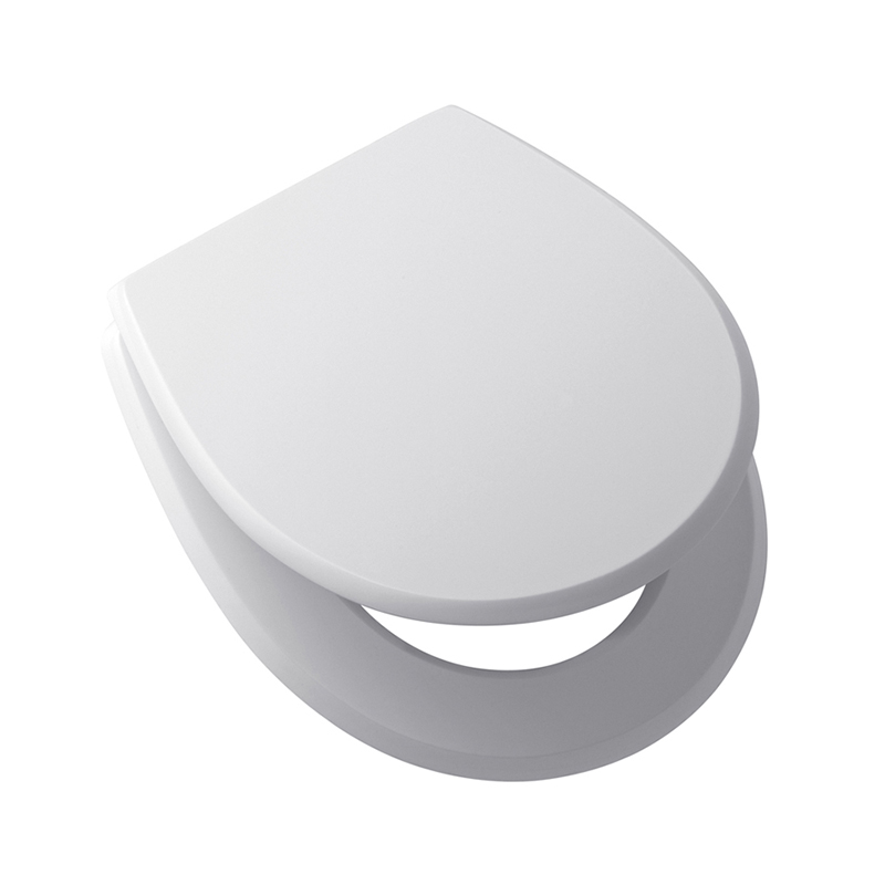 Tapa asiento inodoro MDF solaris herraje plastico blanco brillante 50mm x 370mm x 430mm