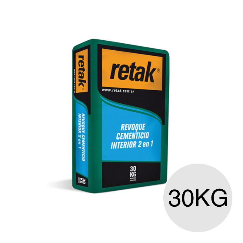 Revoque cementicio interior 2 en 1 ladrillos HCCA bolsa x 30kg