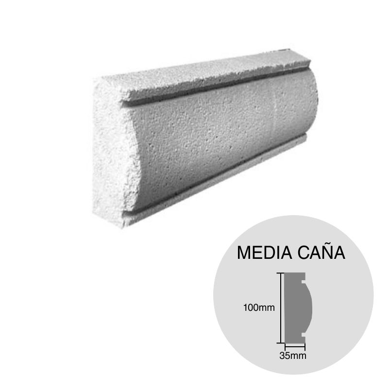 Moldura decorativa HCCA Liston Media Caña 35mm x 100mm x 500mm