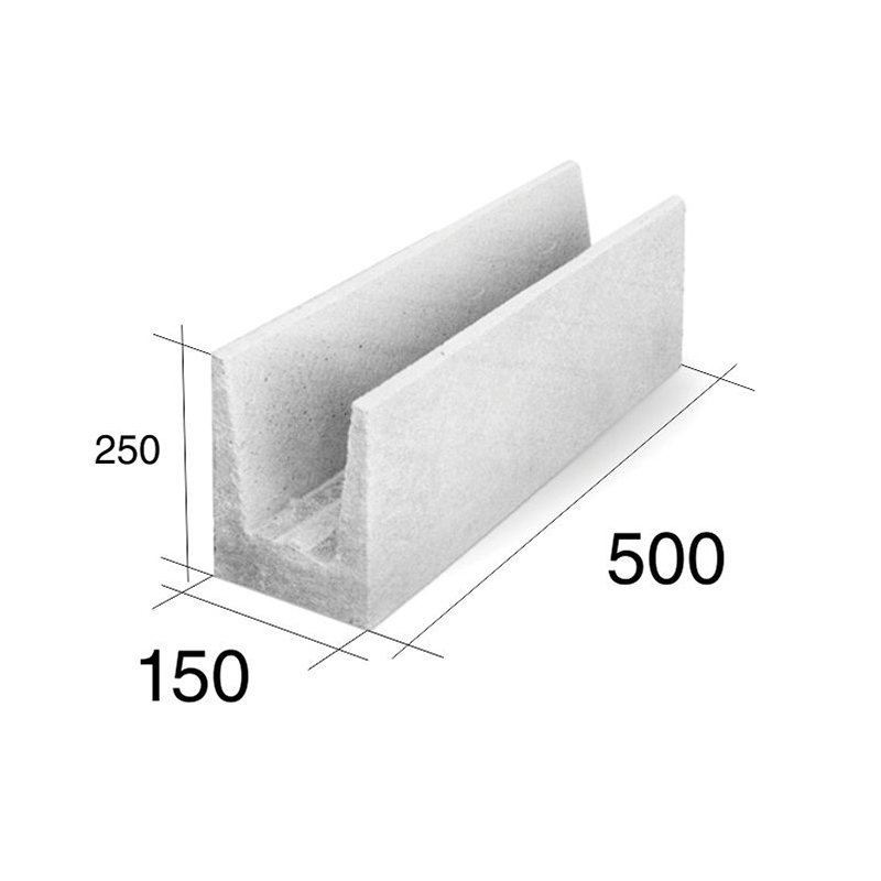 Ladrillo U15 dinteles/encadenados HCCA 150mm x 250mm x 500mm