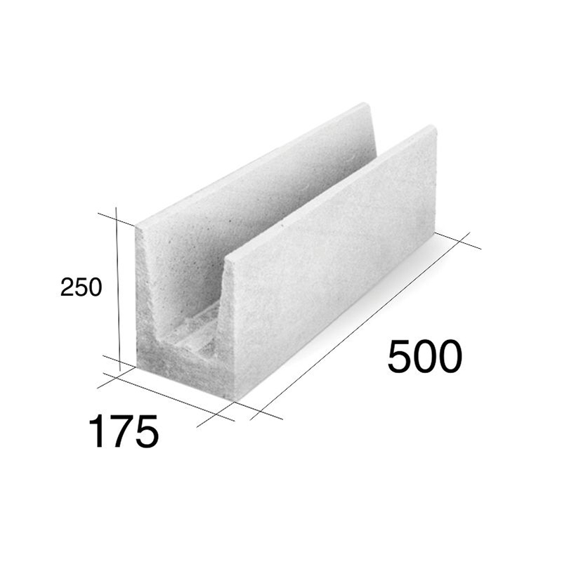 Ladrillo U17.5 dinteles/encadenados HCCA 175mm x 250mm x 500mm