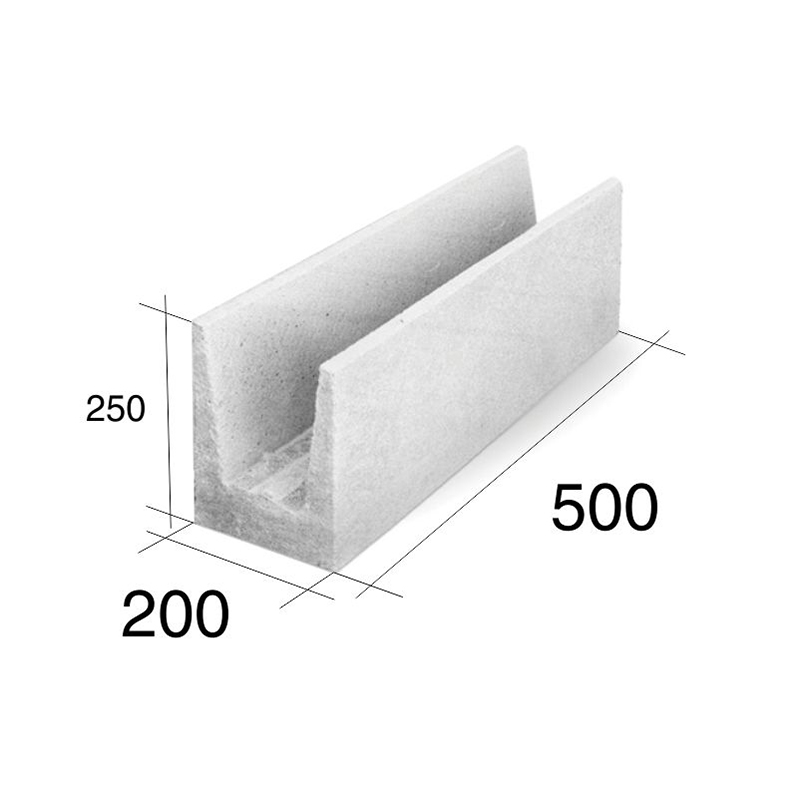 Ladrillo U20 dinteles/encadenados HCCA 200mm x 250mm x 500mm