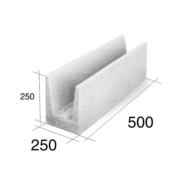 Ladrillo U25 dinteles/encadenados HCCA 250mm x 250mm x 500mm