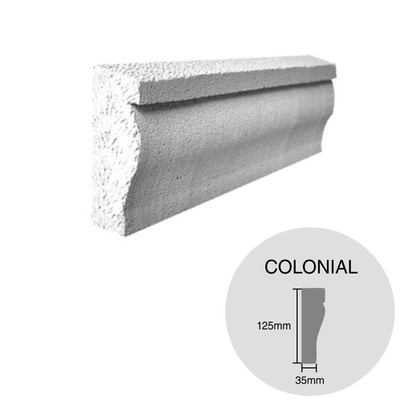 Moldura decorativa HCCA Liston Colonial 35mm x 125mm x 500mm