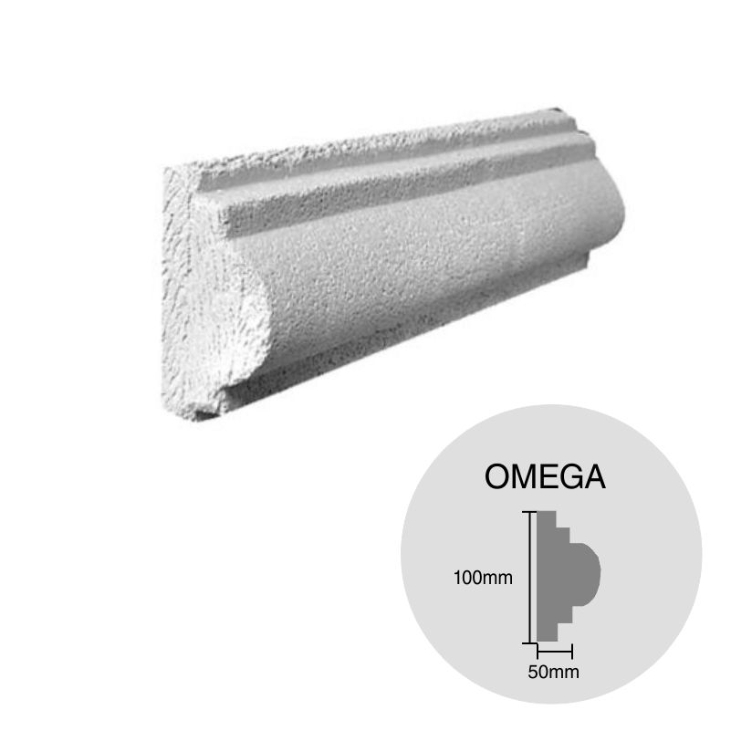 Moldura decorativa HCCA Liston Omega 50mm x 125mm x 500mm