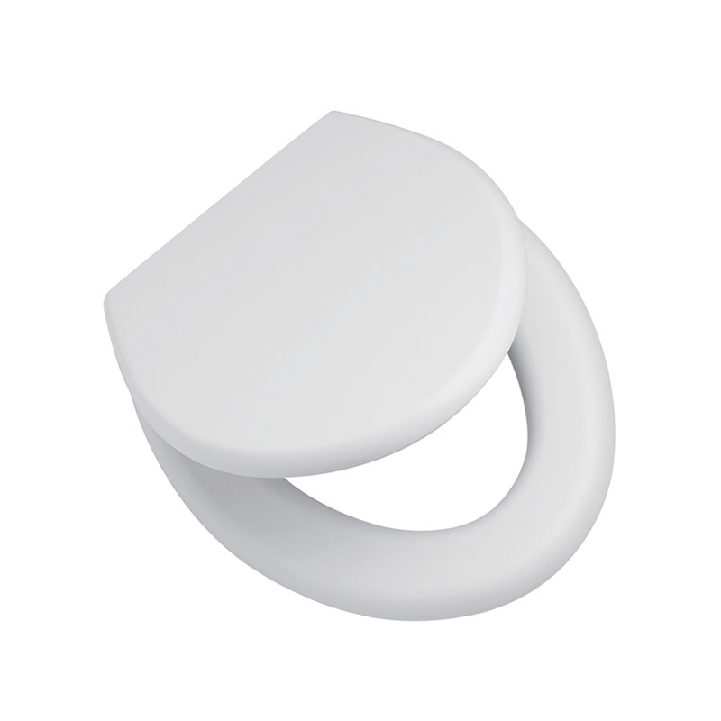 Tapa asiento inodoro MDF herraje plastico blanco brillante 51mm x 294mm x 339mm