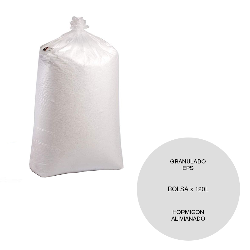 Molido granulado EPS hormigon alivianado bolsa x 120l