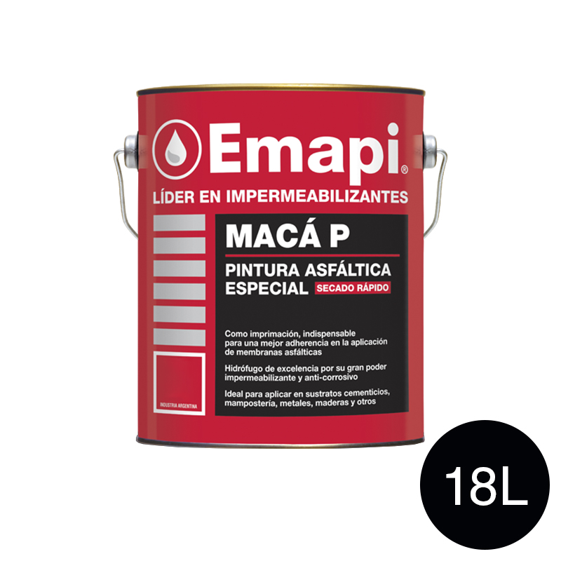 Pintura asfaltica Maca P secado rapido lata x 18l