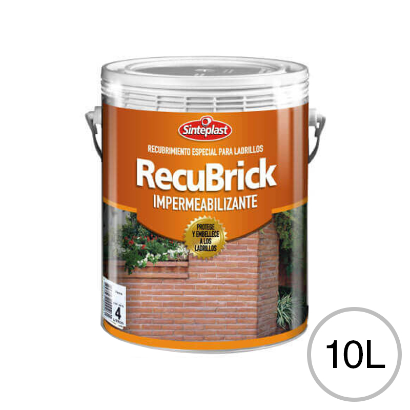 Impermeabilizante plastico ladrillo piedra Recubrik exterior interior incoloro satinado balde x 10l