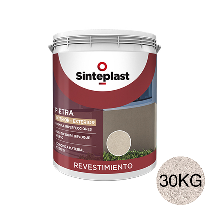 Revestimiento acrilico decorativo imitacion piedra Pietra exterior interior blanco mallorca mate balde x 30kg