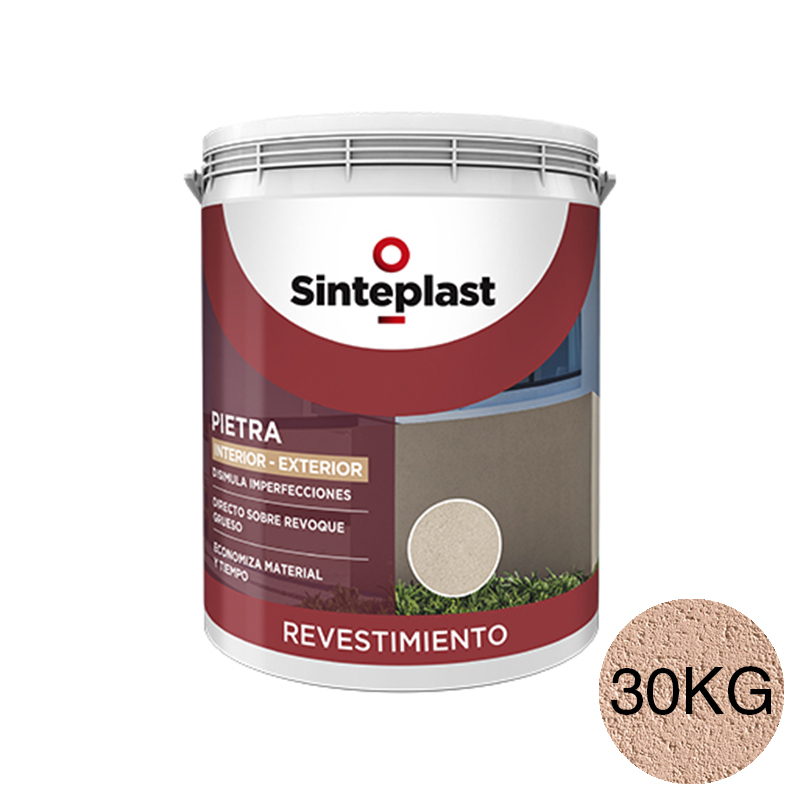 Revestimiento acrilico decorativo imitacion piedra Pietra exterior interior tostado mediterraneo mate balde x 30kg