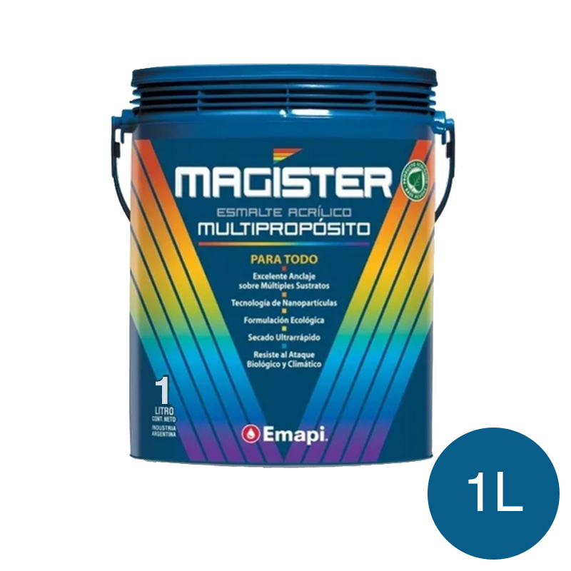Esmalte acrilico Magister multiproposito semi mate azul balde x 1l