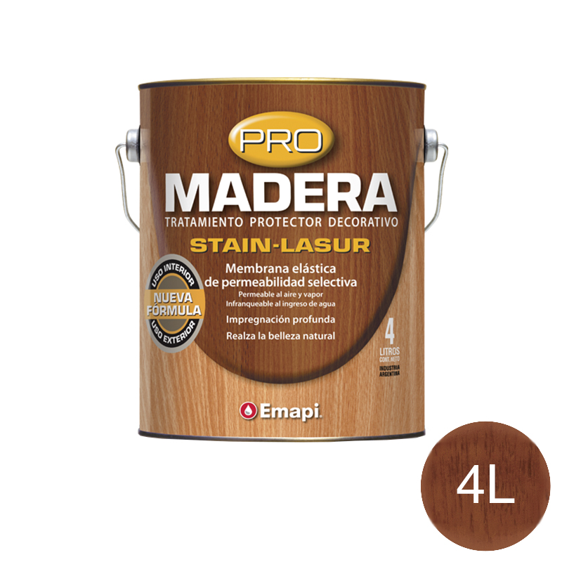 PRO MADERA STAIN LASUR CAOBA SAT 4L