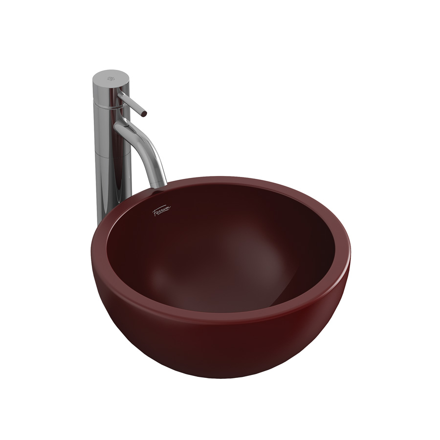 Bacha porcelana Persis redonda de apoyar roja 164mm x ø 355mm