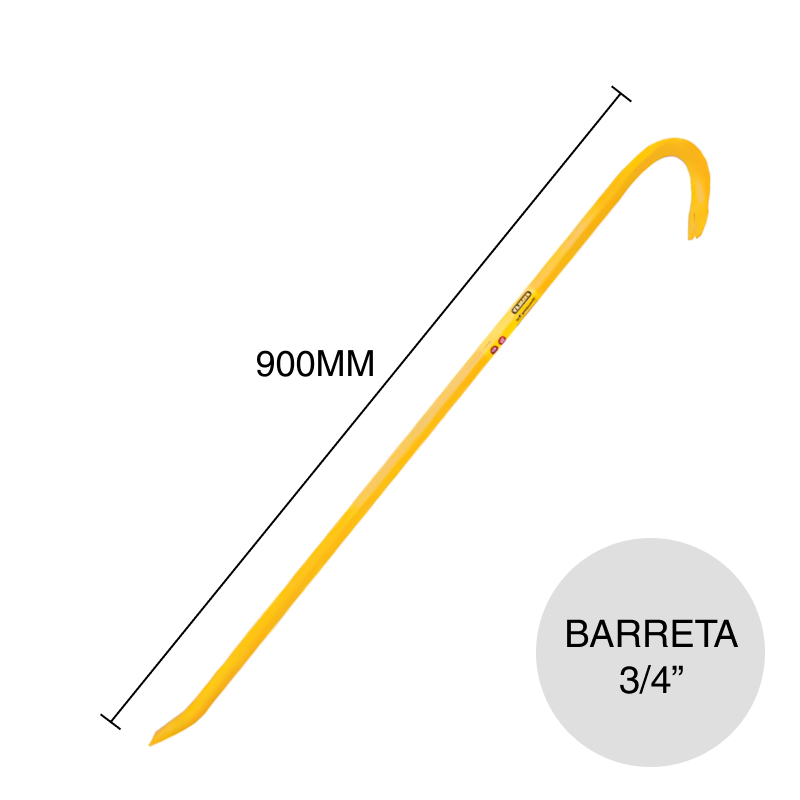 Barreta hexagonal pata de cabra acero 3/4" x 900mm