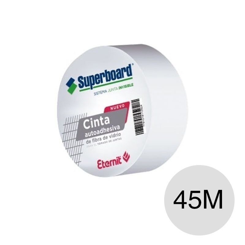 Cinta fibra vidrio tramada/malla autoadhesiva tomado juntas invisibles construccion seco y terminacion exterior rollo x 50mm x 45m