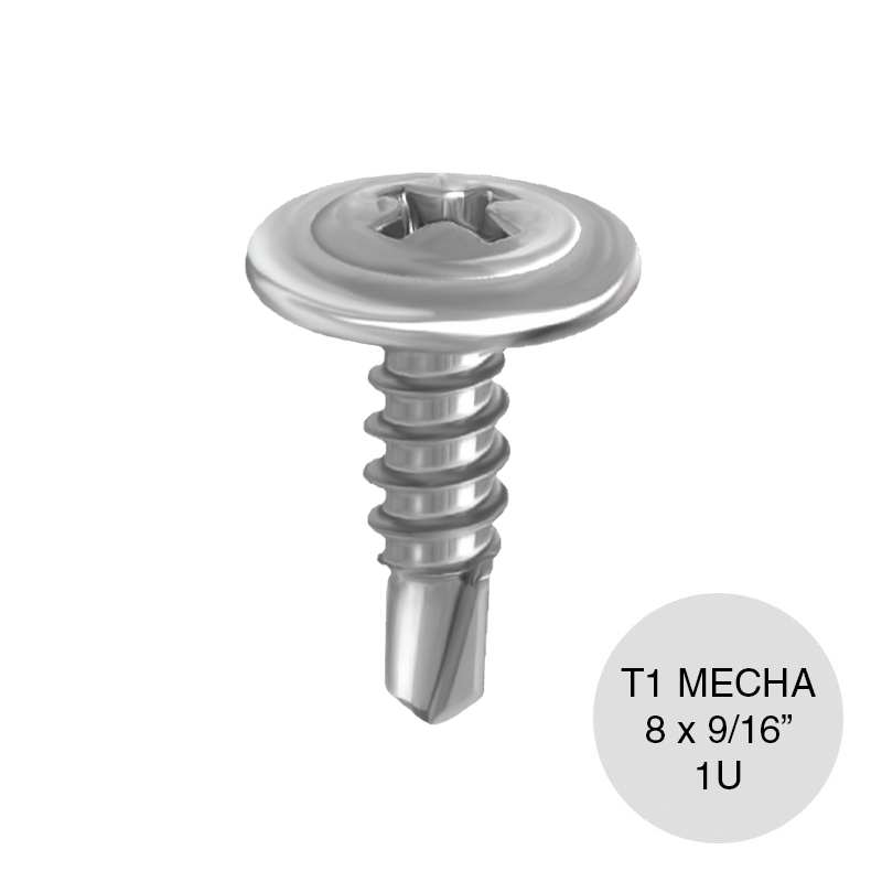 Tornillo autoperforante T1 punta mecha 8 x 9/16