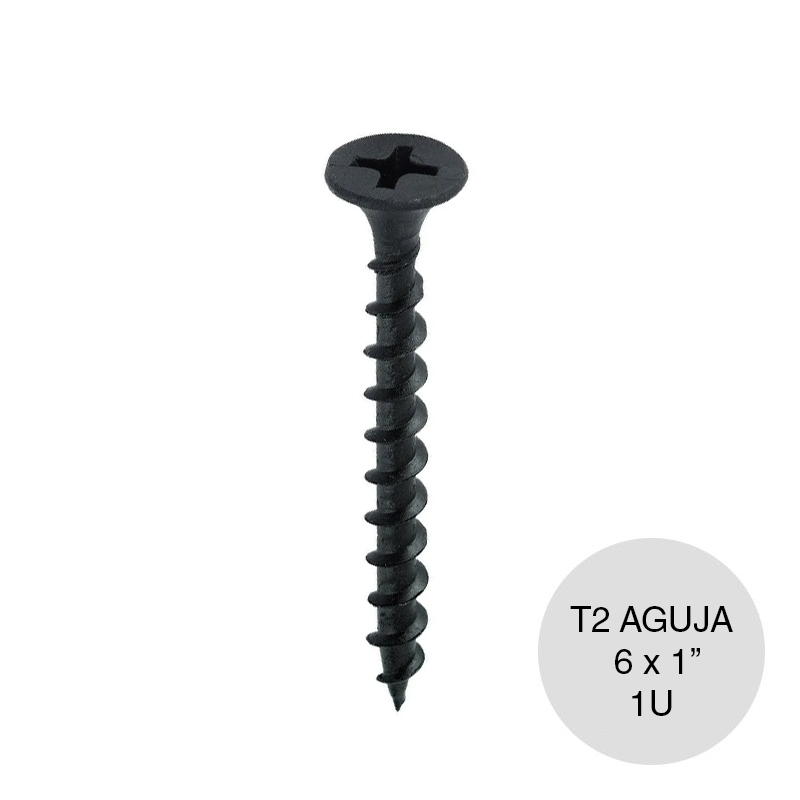 Tornillo autoperforante T2 punta aguja 6 x 1"