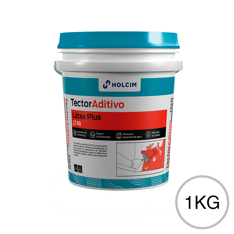 Aditivo potenciador Latex Plus 1740 morteros y hormigones balde x 1kg