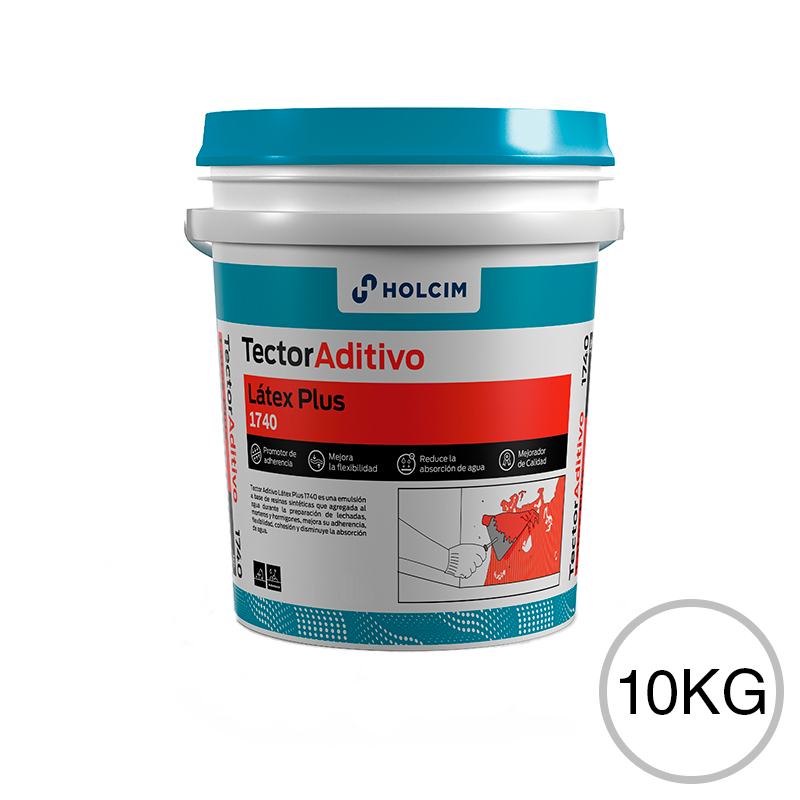 Aditivo potenciador Latex Plus 1740 morteros y hormigones balde x 10kg