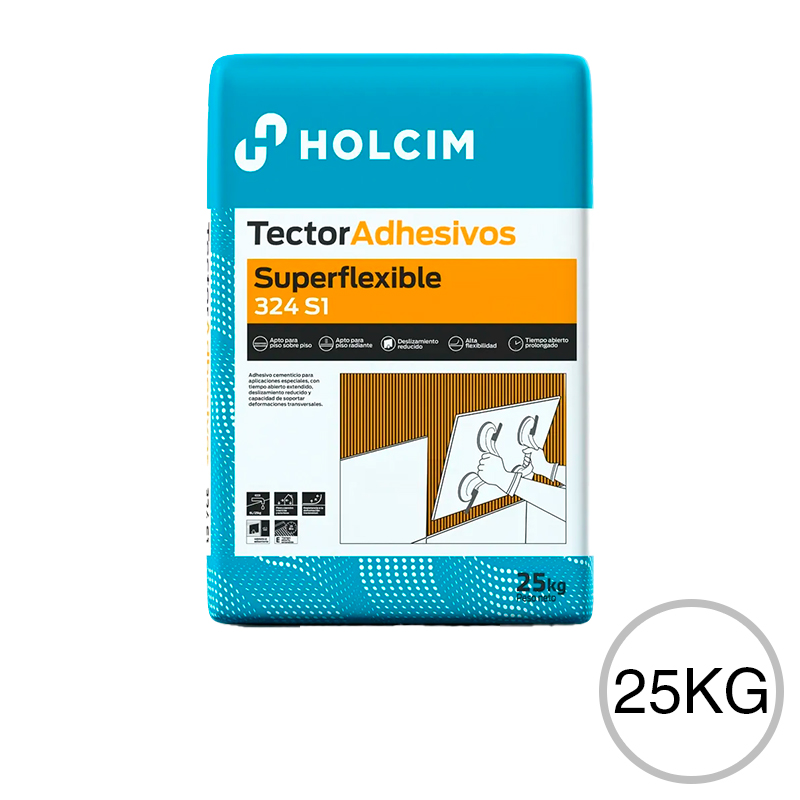 Adhesivo cementicio Superflexible 324 S1 exterior interior bolsa x 25kg