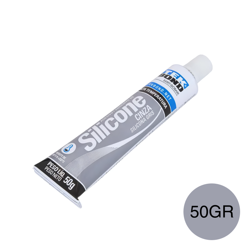 Adhesivo sellador Alta Temperatura silicona acetica gris pomo x 50gr