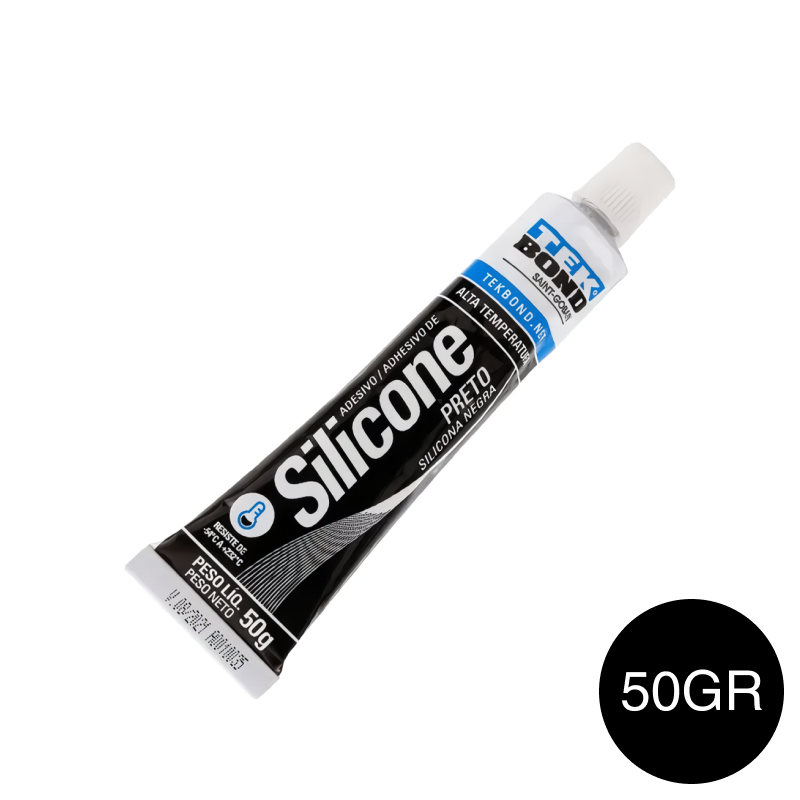 Adhesivo sellador Alta Temperatura silicona acetica negro pomo x 50gr