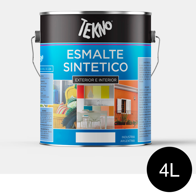 Esmalte sintetico exterior interior negro mate lata x 4L