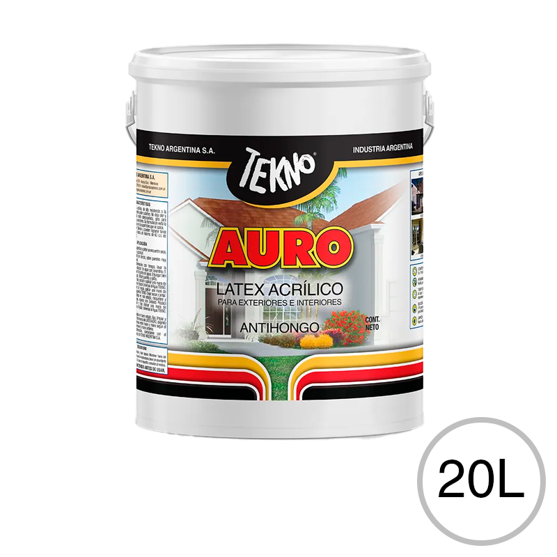 Látex acrílico exterior e interior Auro blanco balde x 20l