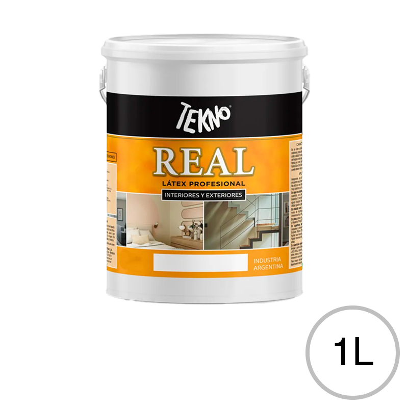 Látex acrílico exterior e interior Real blanco balde x 1L