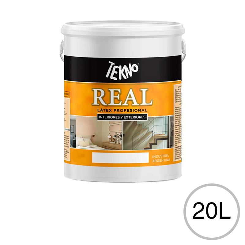 Látex acrílico exterior e interior Real blanco balde x 20l