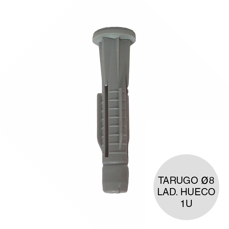 Taco tarugo nylon ladrillo hueco c/tope ø 8mm