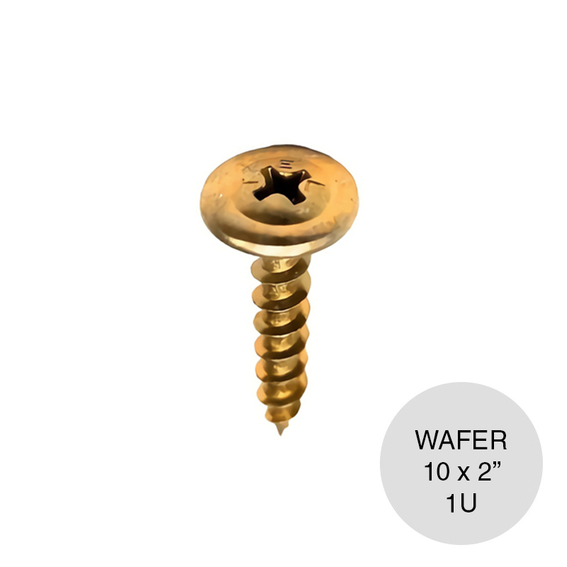 Tornillo autoperforante Tel-Wafer dorado 10 x 2"